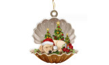 Lovely Shell Christmas Dog Hanging Ornament