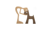 Wooden Carving Dog Statue Gift for Dog Lover
