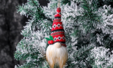 Christmas Pendant Knitted Gnome with Lights Decorations