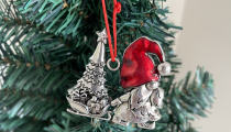One or Five Christmas Tree Gnomes Ornaments Metal Hanging Decors