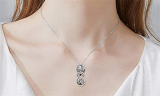 Rhinestone Skull Pendant Necklace