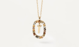 Initial Colorful Zircon Necklace for Women