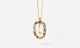Initial Colorful Zircon Necklace for Women