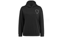 Women's Heart Cut Out Back Rhinestone Hoodie