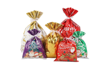 30pcs Christmas Candy Gift Bags with 30pcs Ribbon Ties