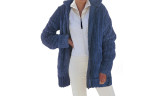Women's Fuzzy Fleece Zipper Hooded Jackets 