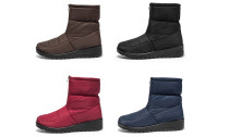 Womens Warm Zip Non-Slip Lined Snow Boots