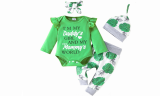 4PCS Infant Baby Ruffle Romper Pants Outfits Set 