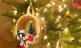  Christmas  Puppy Sleeping Hanging Ornament
