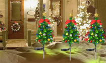 2Pcs Solar Christmas Tree Lights  Decorations Outdoor