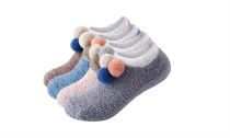 OneOr Four Pairs Fuzzy Non Slip Pompom Fluffy Slipper Socks 