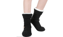 Winter Womens Warm Fluffy Fleece Lining Slipper Socks