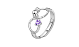 Adjustable Zodiac Infinity Heart Stone Fidget Anxiety Rings
