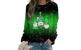 Womens Christmas Gnome Sweatshirt Casual jumper Tops
