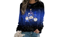 Womens Christmas Gnome Sweatshirt Casual jumper Tops