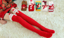 Christmas Over the Knee Fleece Sleep Socks