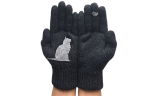 Cat and Bird Print Gloves