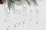 12pcs Clear Twisted Icicle Christmas Tree Decorations