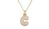 Charm Balloon Initial Letter Pendant Zirconia  Necklaces