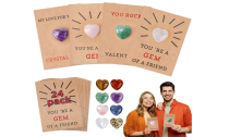24Pcs Valentines Cards with Heart-Shape Crystals