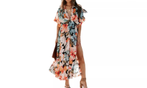 Women's Sexy High Waist Printed Split Dress