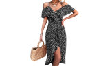 Women Ruffles Off Shoulder Casual Print Dress