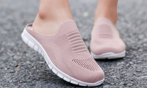  Women's Lightweight Breathable Mesh Knit Mule Sneakers