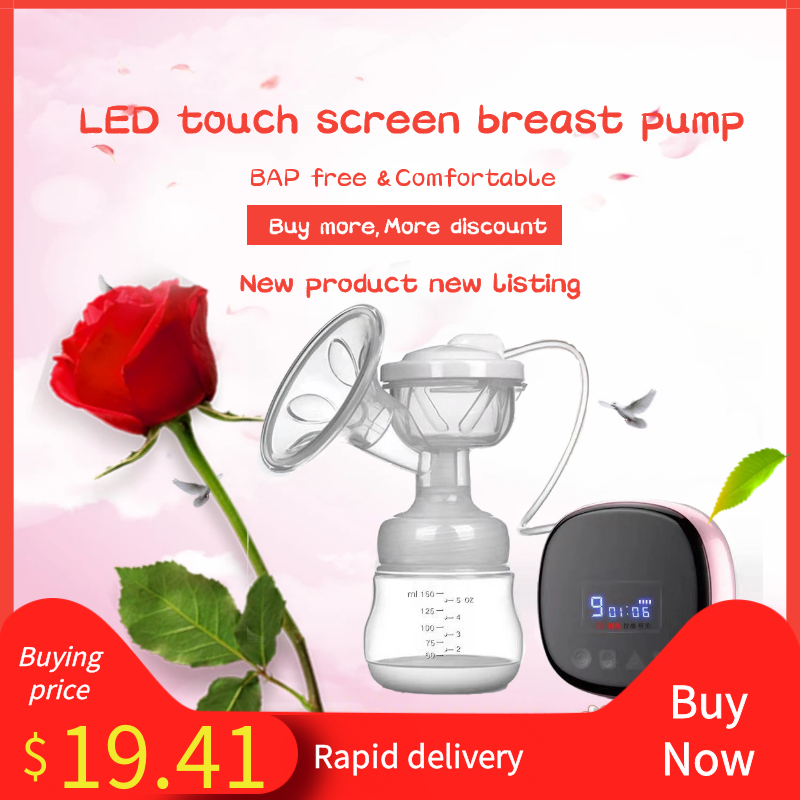 Pink Electric Breast Pump Portable Battery Baby Milk Extractor Rechargeable Single Breastfeeding Pump with 3 Modes Massage /& Suction Level and Backflow Protector for Travel