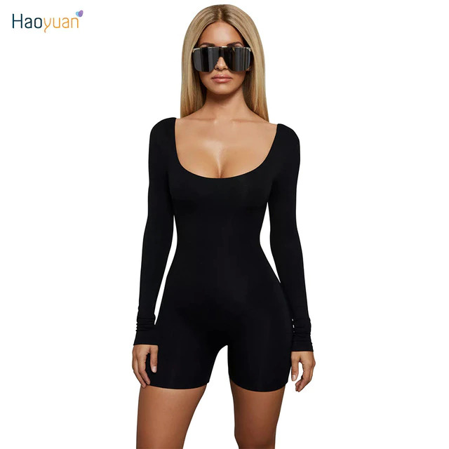 black tight short romper