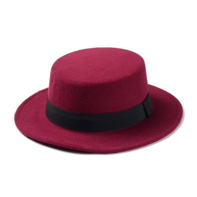 10 Color Men Women Fedora Hat Flat Dome Oval Top Bowler ...