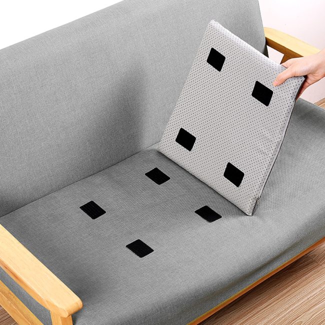 15 Pieces Sofa Slipcover Velcros Double Sided Anti-Slip ... 3 plaza standard sofa, but with back sitting, perfect for small apartments.