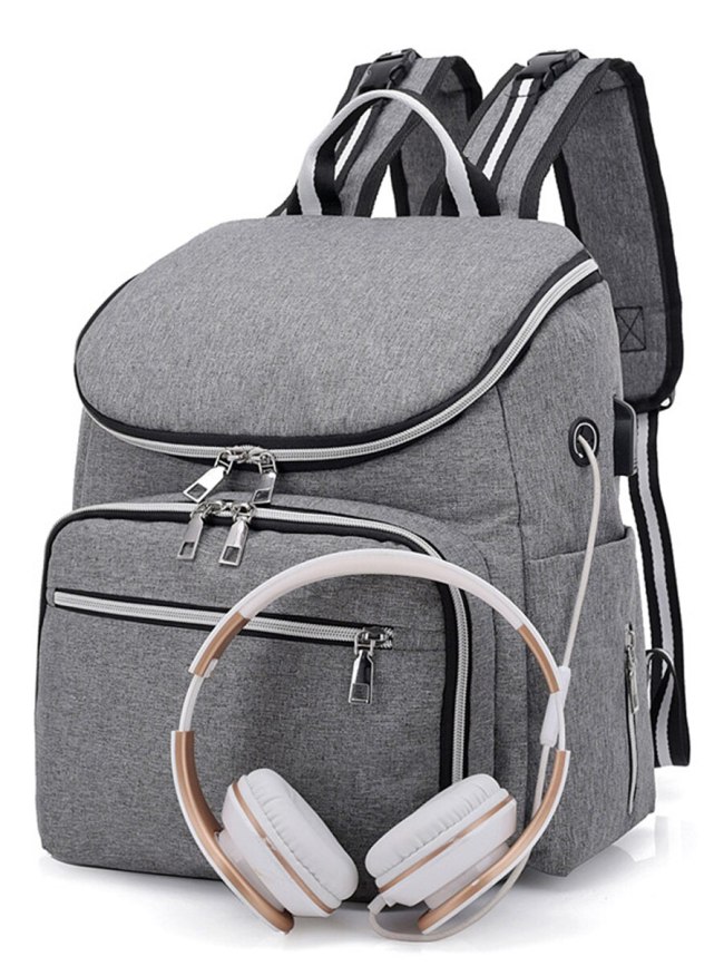 Multi-Functional Mom Bag USB Charging Large Capacity Waterproof Diaper Bag Backpack Size：40*27*21cm