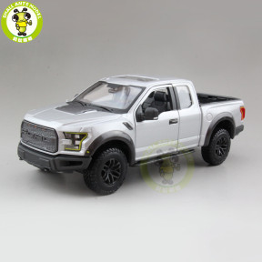 1/24 Ford F150 F 150 Raptor 2017 Trucks Pickup Diecast Metal Car Model Toys for kids Boy Girl Gift Collection Maisto Silver