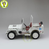 1:18 1/4 Ton US ARMY U.N. WILLYS JEEP TOP DOWN Diecast Car Model Welly white