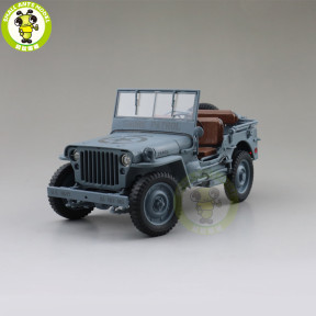 1/18 WELLY 1/4 Ton US ARMY WILLYS JEEP TOP DOWN Diecast Car Model Toys KIDS BOY GIRL GIFTS Gray