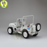 1:18 1/4 Ton US ARMY U.N. WILLYS JEEP TOP DOWN Diecast Car Model Welly white