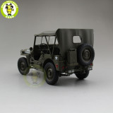 1/18 1941 JEEP WILLYS MB US ARMY Diecast Car Model Toys Welly Army Green