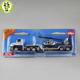 SIKU 1610 1611 1613 1616 Truck Trailer Low Loader with Excavator Bulldozer Yacht Helicopter Diecast Car Model Toys for kids gift