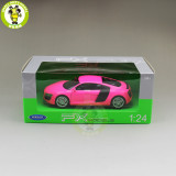 1/24 Welly Audi R8 V10 Racing Car Diecast Model Car Toys Boys Girls Gifts