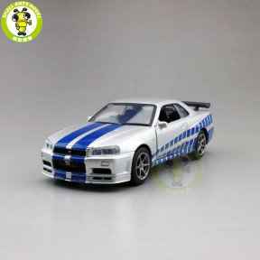 1/36 JACKIEKIM Nissan GT-R GT R R34 Diecast Model Racing Car Toys Kids Gifts