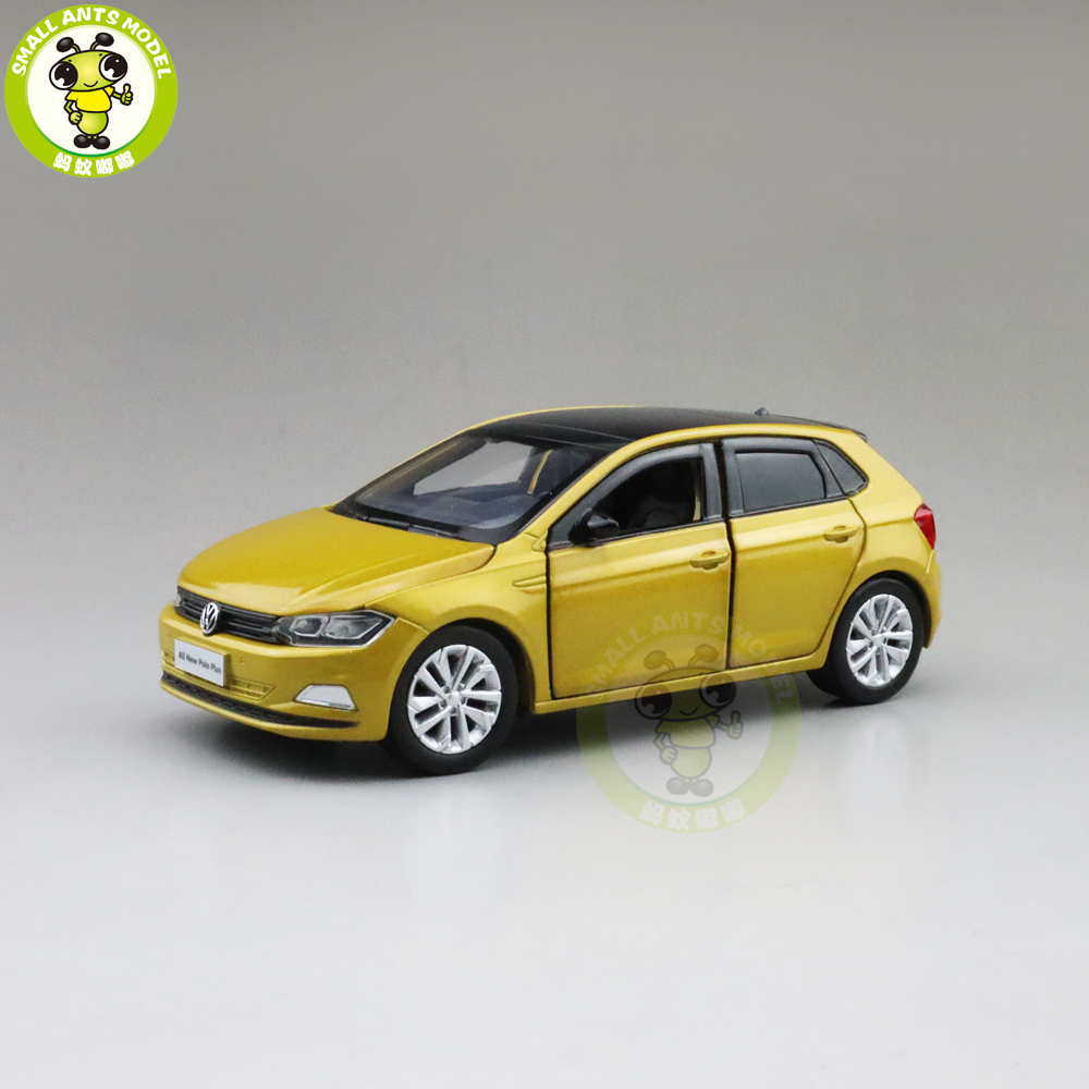 VW VOLKSWAGEN POLO 1:32 Car Metal Model Die Cast Models Diecast Miniature Yellow 