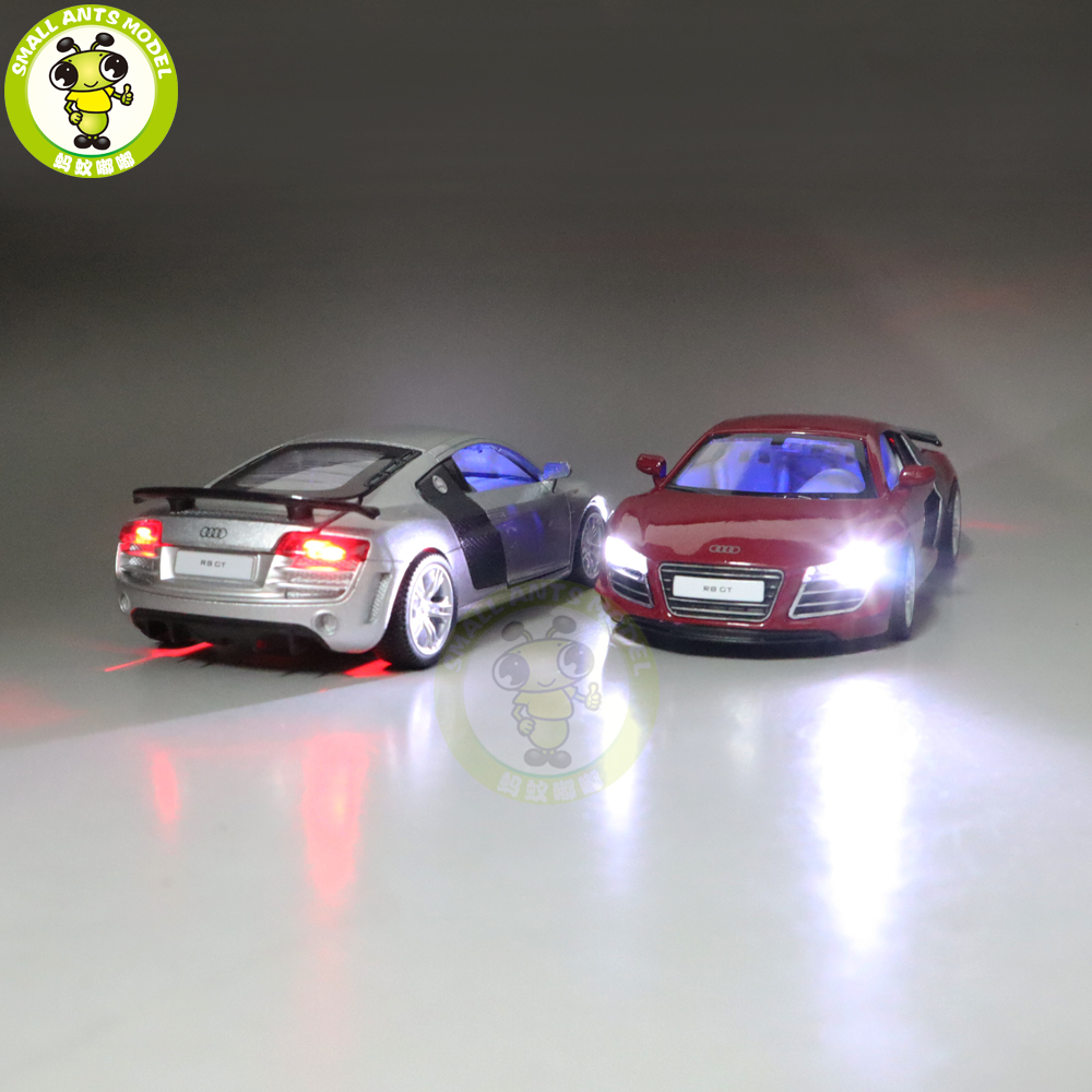 1:32 Diecast Yellow Audi Model Car Collection Pull Back Doors Open Lights&Sound