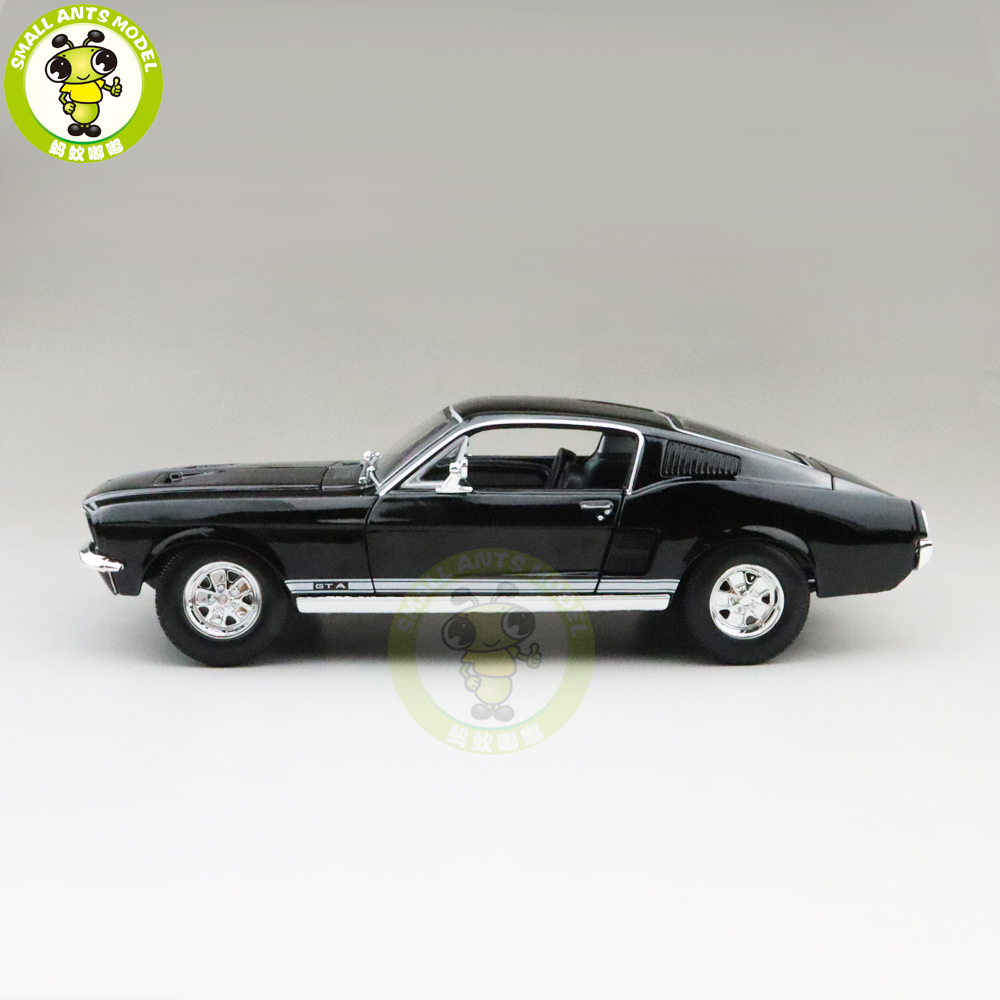 1967 Ford Mustang GTA Fastback Black 1/18 Diecast Model Car Maisto 31166