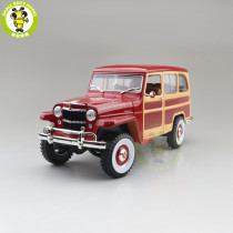 1/18 1955 WILLYS JEEP STATION WAGON Road Signature Diecast Model Toys Car Boys Girls Gifts