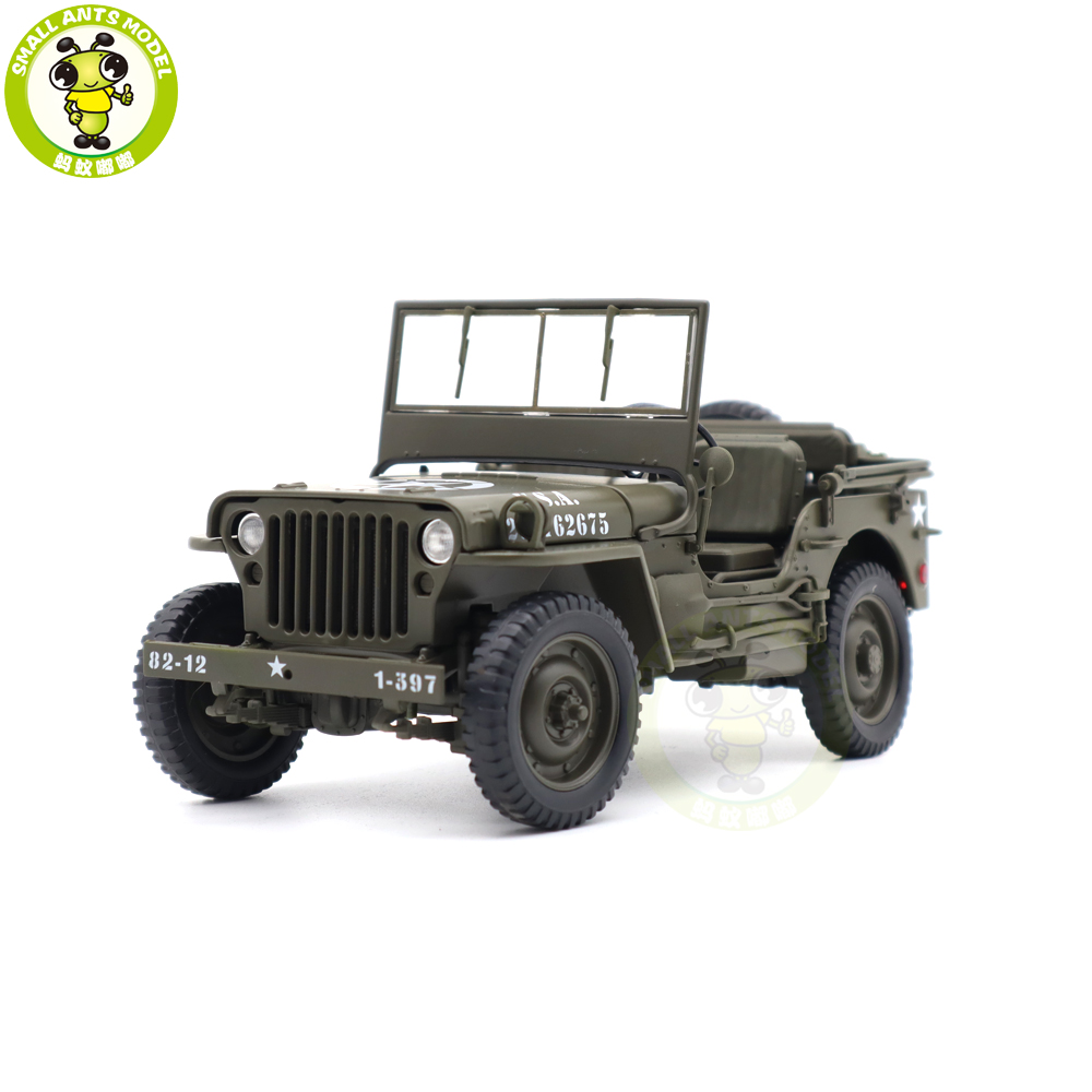 Military Jeep 1:18 Scale Diecast Vehicle Us Army Car Truck Model Green 4x4 Toy 