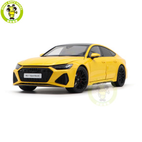 1/18 Audi RS 7 RS7 C8 Sportback 2021 Yellow KengFai Diecast Metal Model Car Toys Gifts For Husband Boyfriend Father