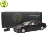 1/18 Mercedes Maybach S Class S680 2021 Almost Real 820115 Obsidian Black Diecast Model Toy Car Gifts For Friends Father