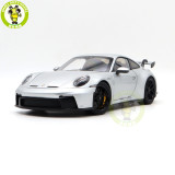 1/18 Porsche 911 992 GT3 2021 Norev 187317 Silver Black Strips Diecast Model Toys Car Gifts For Husband Boyfriend Father