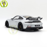 1/18 Porsche 911 992 GT3 2021 Norev 187317 Silver Black Strips Diecast Model Toys Car Gifts For Husband Boyfriend Father