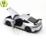 1/18 Porsche 911 992 GT3 2021 Norev 187317 Silver Black Strips Diecast Model Toys Car Gifts For Husband Boyfriend Father